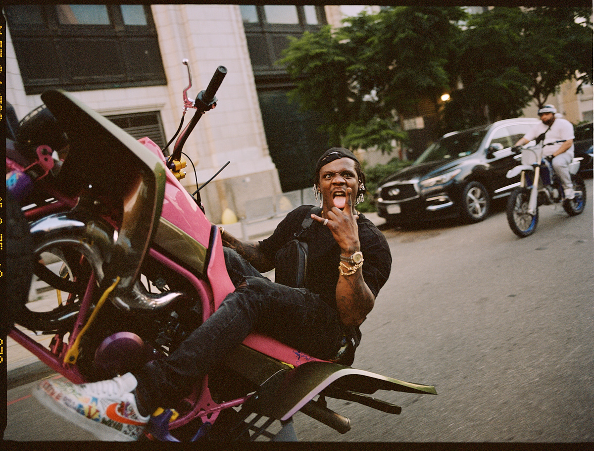 A$AP TyY is a local legend rapper in Harlem, New York best known for racing his dirt bike and quad racer through the streets. Editorial shot for major clothing brand Ksubi