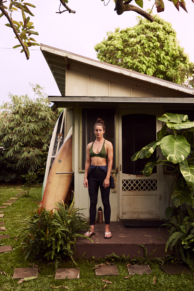 Emi Erickson is a Big Wave Surfer on the North Shore of Oahu, Hawaii where she is one of a few women in a male dominated sport and surfs on a single fin.