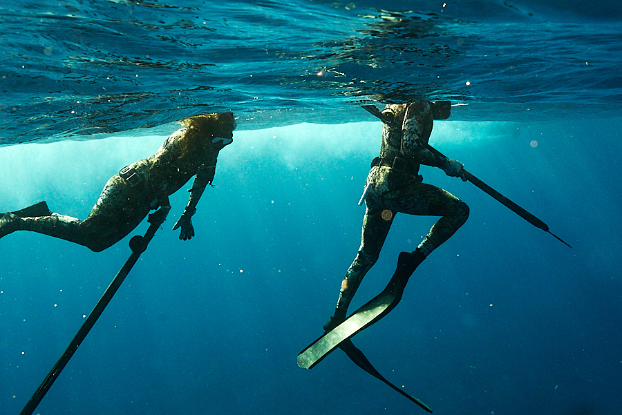 Kimi Werner is a local Hawaiian and world class free diver and spear fisherwoman. As a new mother she hunts and cooks fro her family and is a world class athlete.