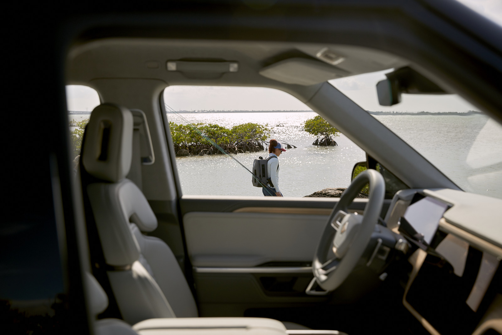 Automotive advertising directed and photographed by Dylan Johnston for electric vehicle Rivian. Shot on location in the Florida Keys throughout a weekend adventure fly fishing and camping in Arizona.