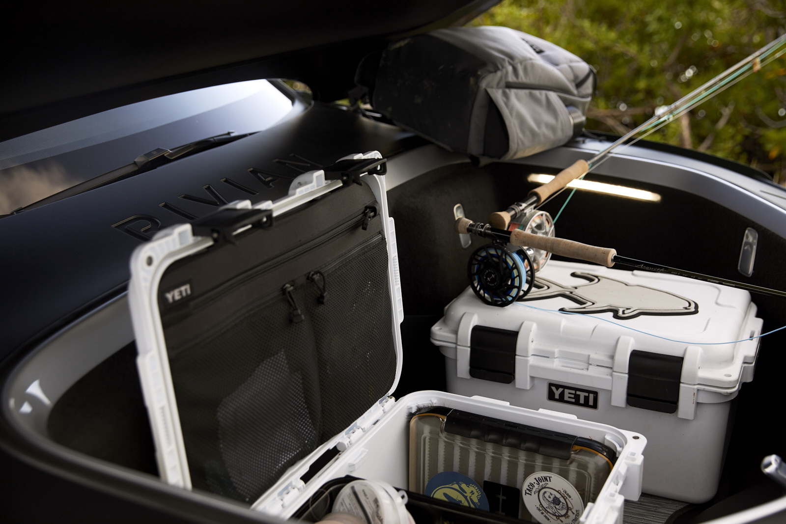Automotive advertising directed and photographed by Dylan Johnston for electric vehicle Rivian. Shot on location in the Florida Keys throughout a weekend adventure fly fishing and camping in Arizona.