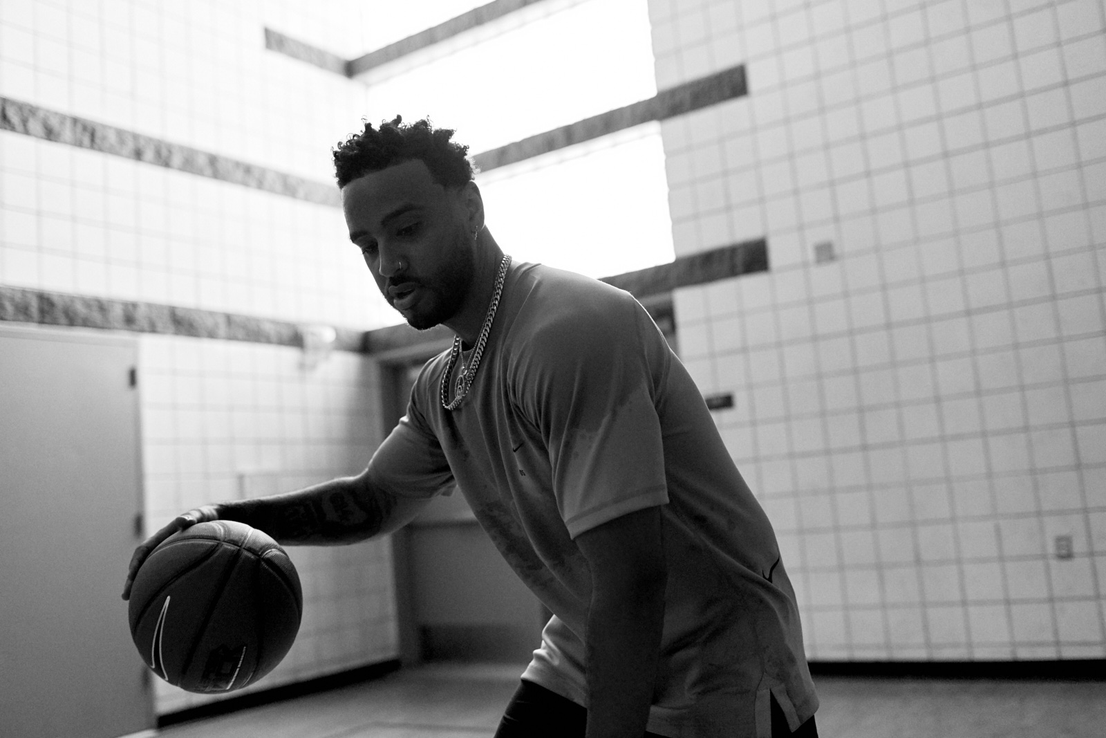 Part of Nike campaign,  Sport Changes Everything, photographed in Los Angeles documenting NBA stylist Brandon Williams basketball training and styling.